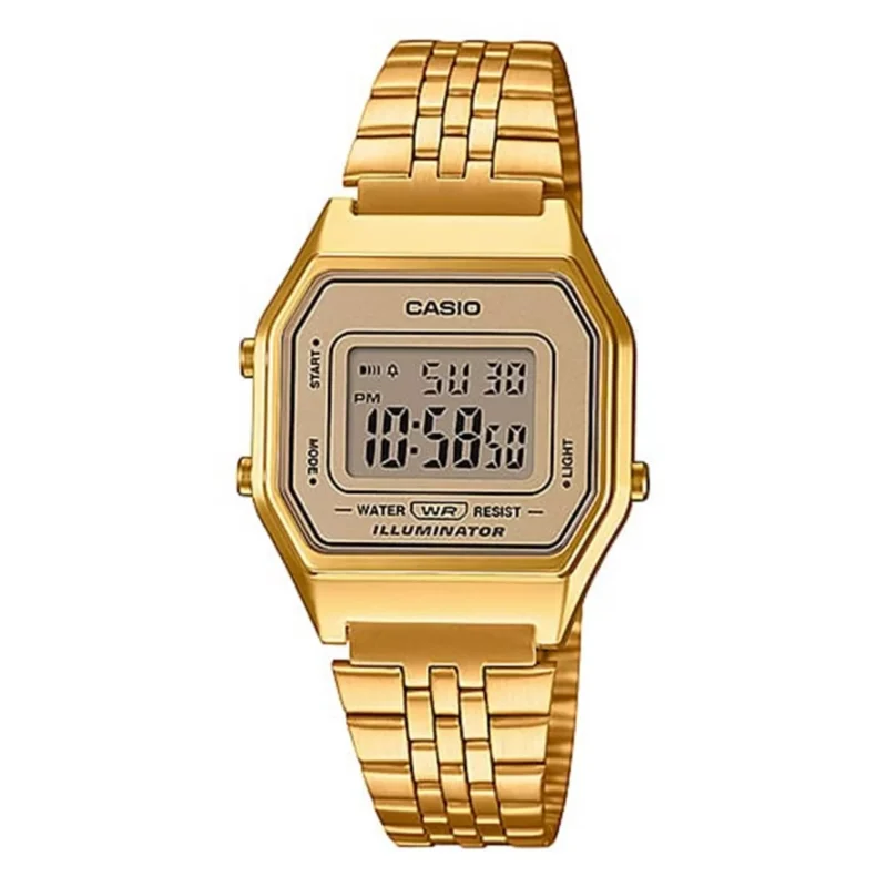 Casio GLU Casual Vintage Women's Watch, 33mm, LA680WGA-9BDF - Gold