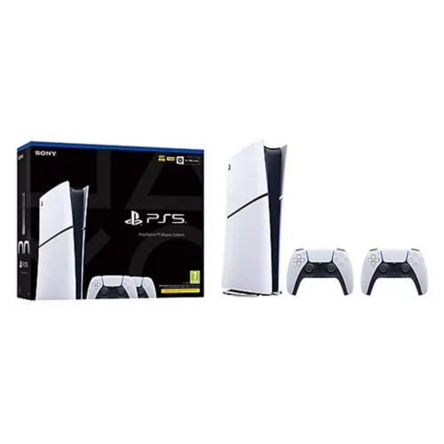 551763-02 Sony PlayStation 5 Slim Digital Console - Two DualSense Wireless Controllers Bundle, CFI-2016B01Y - White